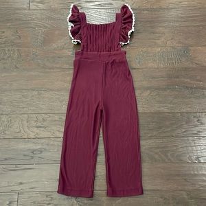 Maroon Burgundy Romper Girl 18M